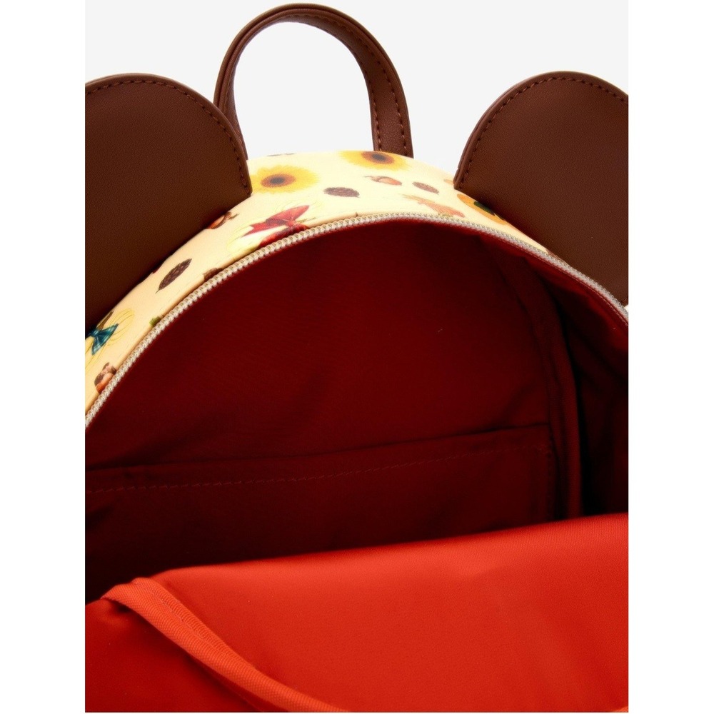 NEW! Loungefly Disney Minnie Mouse Fall Pumpkin Plaid Bow Backpack & WALLET Set! - Picture 5 of 9